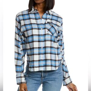 RAG & BONE Blue Plaid Women's Top